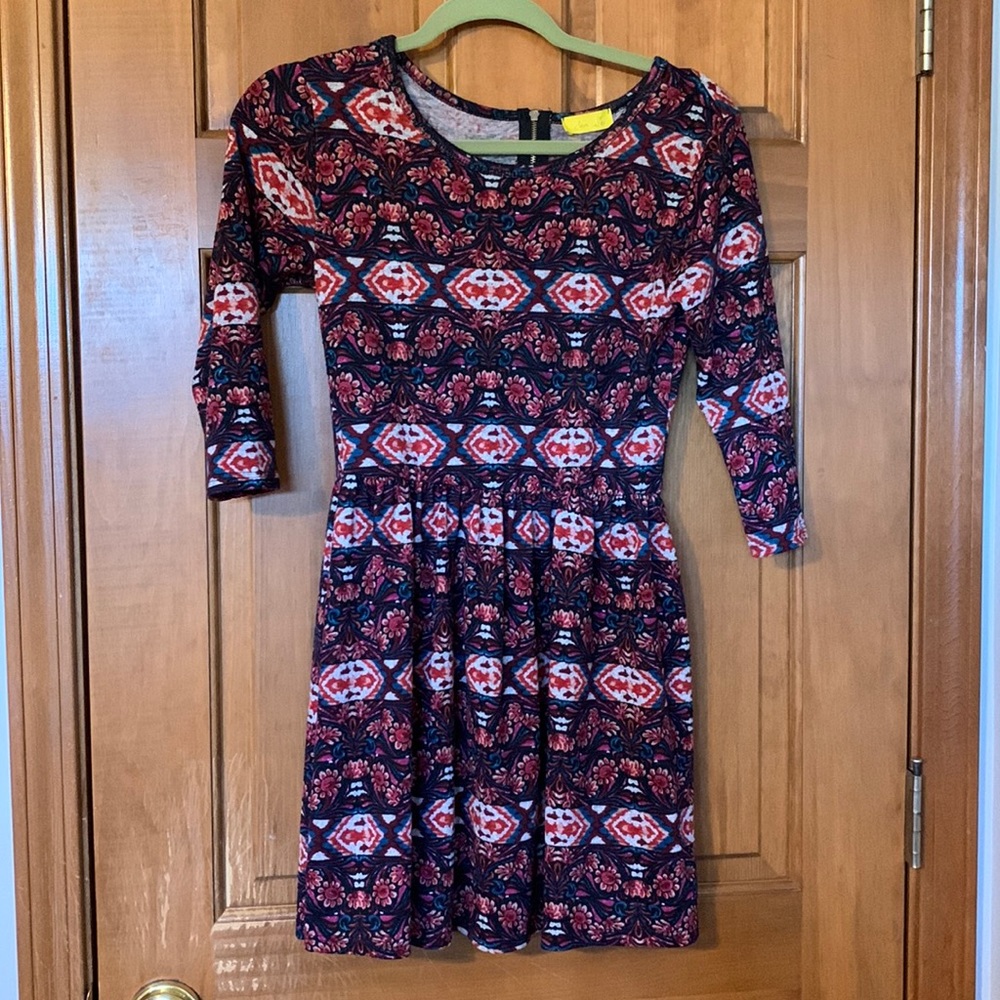 Long Sleeve Patterned Dress